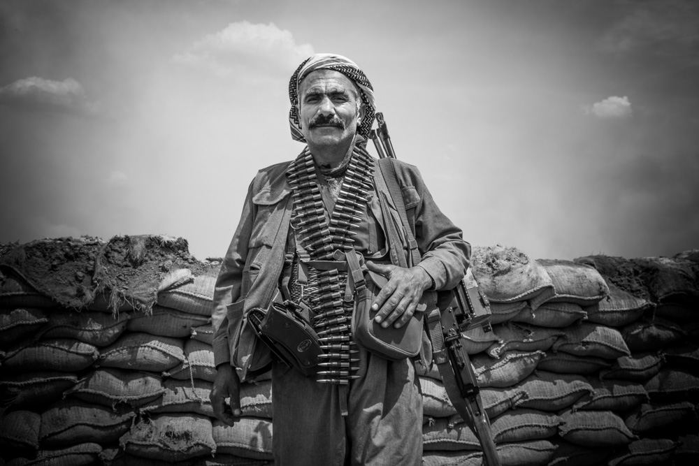 Peshmerga soldiers on the Gwer front line, southwestern Erbil, May 3, 2016. (Photo: Kurdistan24/Alexandre Afonso)